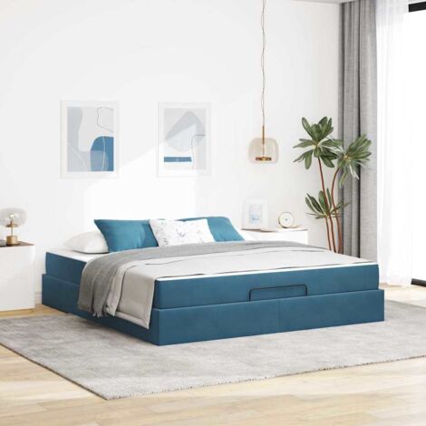Bettgestell Blau 180 x 200 cm Samt vidaXL