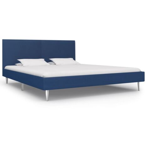Bettgestell Blau Stoff 180x200 cm