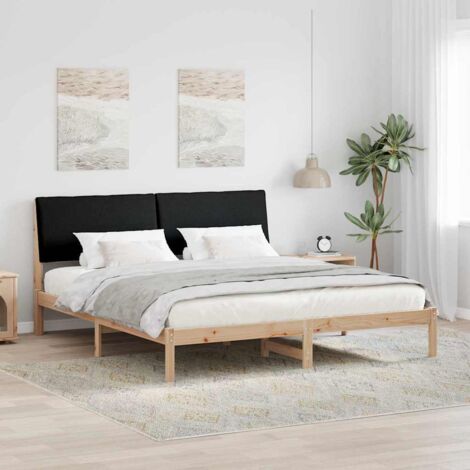Bettgestell Braun und Schwarz 180 x 200 cm Massivholz Kiefer vidaXL