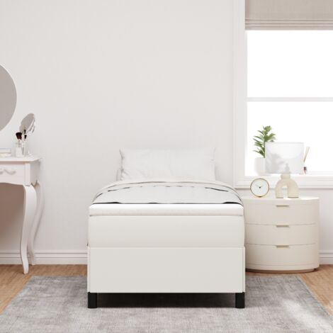 Bettgestell Creme 90 x 190 cm Cordstoff vidaXL
