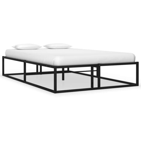 MAISON CHIC Bettgestell Doppelbett Bett für Schlafzimmer Schwarz Metall 120x200 cm DE52425