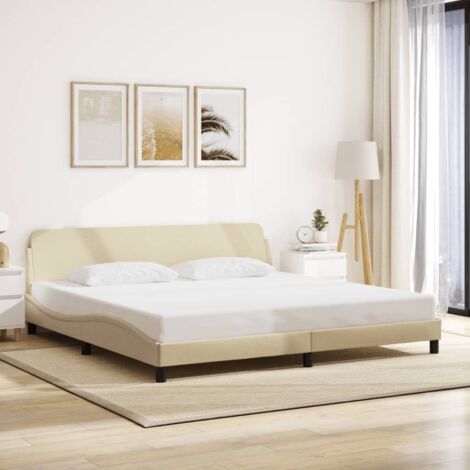 Bettgestell "Dover" Creme 200x200 cm Stoff vidaXL