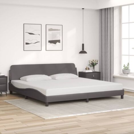 Bettgestell "Dover" Grau 200x200 cm Kunstleder vidaXL
