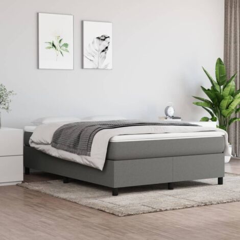 Bettgestell Dunkelgrau 140x190 cm Gewebe