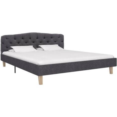 Bettgestell Dunkelgrau Stoff 140x200 cm