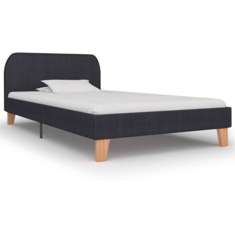 Bettgestell Dunkelgrau Stoff 90×200 cm vidaXL