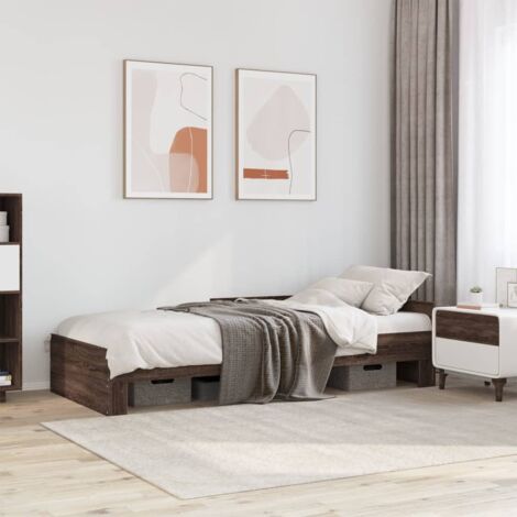 Bettgestell Eiche Braun 75x190 cm aus Holzwerkstoff