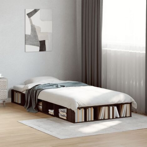 Bettgestell Eiche braun 90x190 cm aus Spanplatte