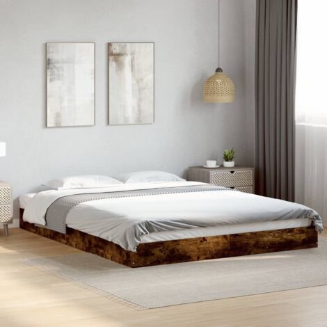 Bettgestell Eiche Rauch 160x200 cm Engineering Holz