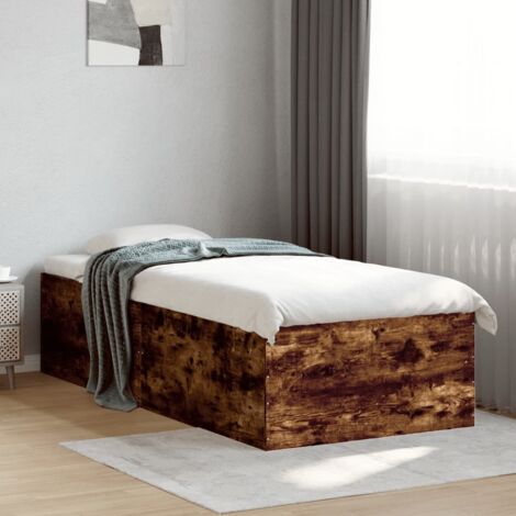 Bettgestell Eiche Rauchfarben 100x200 cm Holzwerkstoff
