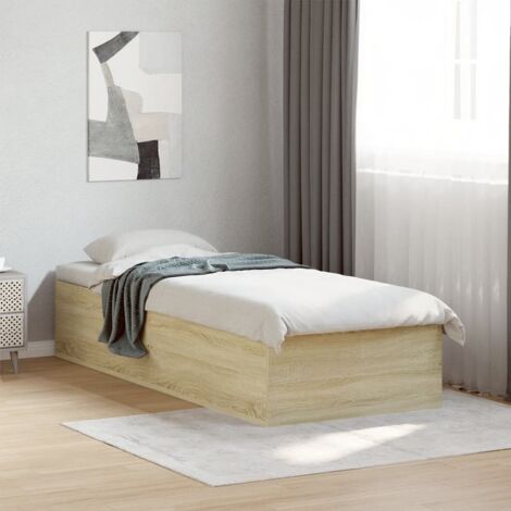 Bettgestell Eiche Sonoma 75x190 cm aus Holzwerkstoff