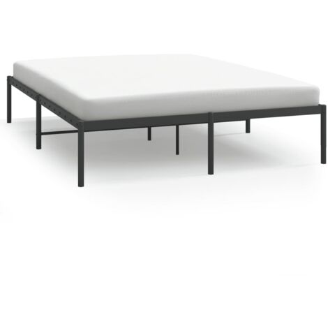 Bettgestell für Erwachsenenbett,Bettrahmen Metallbett,Schlafzimmerbett Metall Schwarz 160x200 cm -Maison 23971