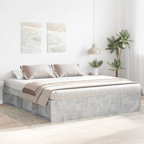 Bettgestell grau Beton 180x200 cm Super King