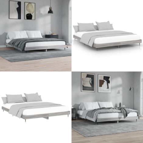 Bettgestell Grau Sonoma 120x200 cm Holzwerkstoff - Holzbettfassungen - Bettrahmen - Doppelbett - Einzelbett - Grau Sonoma - Home & Living