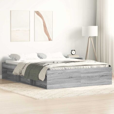 Bettgestell Grau Sonoma 120x200 cm vidaXL