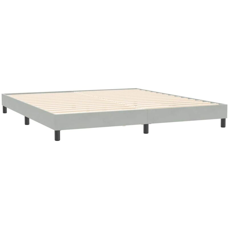Bettgestell Ohne Matratze Hellgrau 200x220 Cm Samt Vidaxl