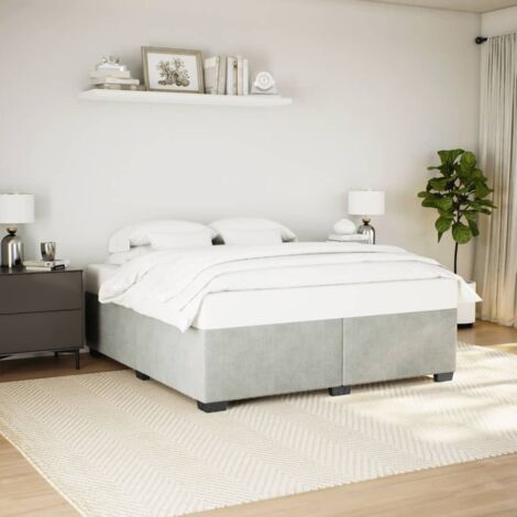 Bettgestell Hellgrau 180x200 cm Samt