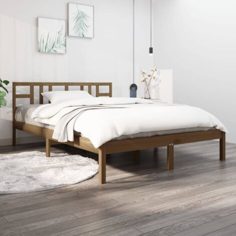 Bettgestell Honigbraun Massivholz 200x200 cm