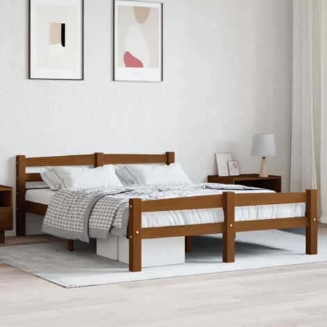 Bettgestell Honigbraun Massivholz Kiefer 120x200 cm