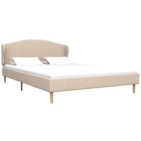 Bettgestell Beige Stoff 140x200 cm