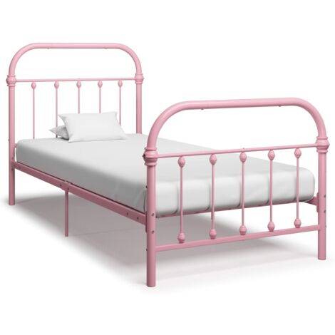 Bettgestell Metall Rosa 90 x 200 cm