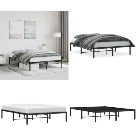 Bettgestell Metall Schwarz 140x200 cm - Metallbett - Stahlbett