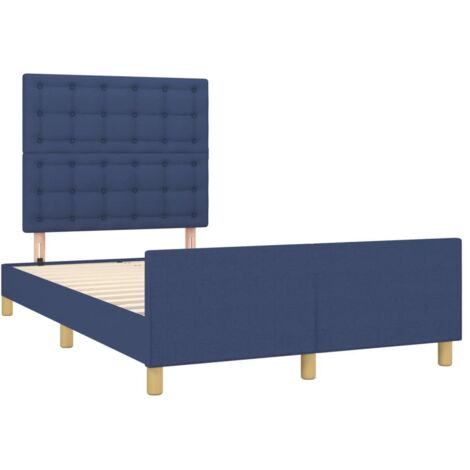 Bettgestell mit blauem Kopfteil 120x190 cm Stoff