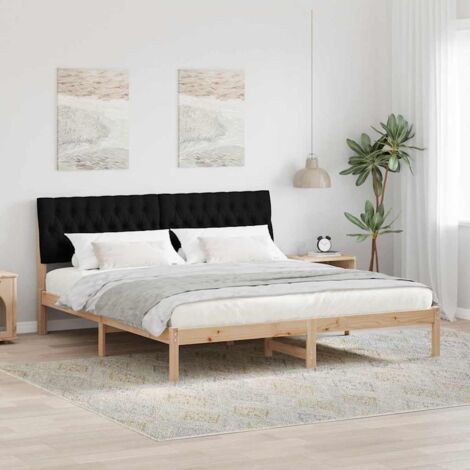 Bettgestell mit gepolstertem Kopfteil Braun 180 x 200 cm vidaXL