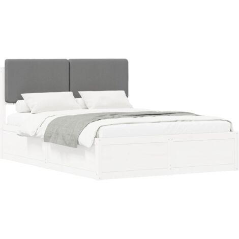 Bettgestell mit gepolstertem Kopfteil Schwarz 120 x 200 cm vidaXL
