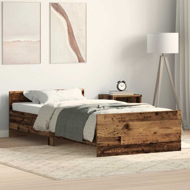 Bettgestell Ohne Matratze Altholz-optik 75x190 Cm Holzwerkstoff Vidaxl