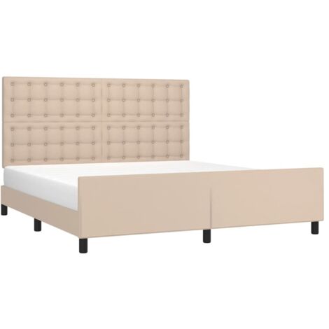 Bettgestell mit Kopfteil Cappuccino-Braun 160x200 cm Kunstleder vidaXL