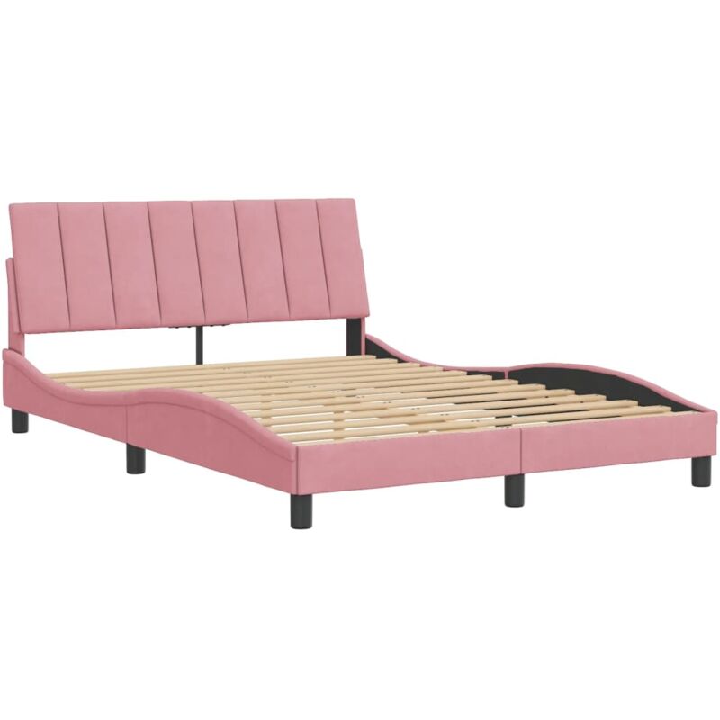 Bettgestell Ohne Matratze 'hanko' Rosa 120x200 Cm Samt Vidaxl