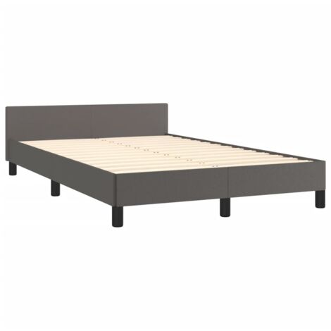 Bettgestell mit Kopfteil grau 120x190 cm Kunstleder