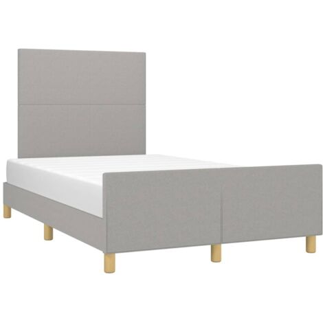 Bettgestell mit Kopfteil Grau 120x200 cm Stoff