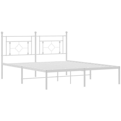 Bettgestell mit Kopfteil Metall Weiß 160x200 cm vidaXL