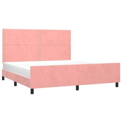 Bettgestell mit Kopfteil Rosa 180x200 cm Samt vidaXL
