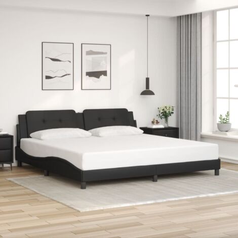 Bettgestell mit Kopfteil Schwarz 200x200 cm Kunstleder vidaXL518167