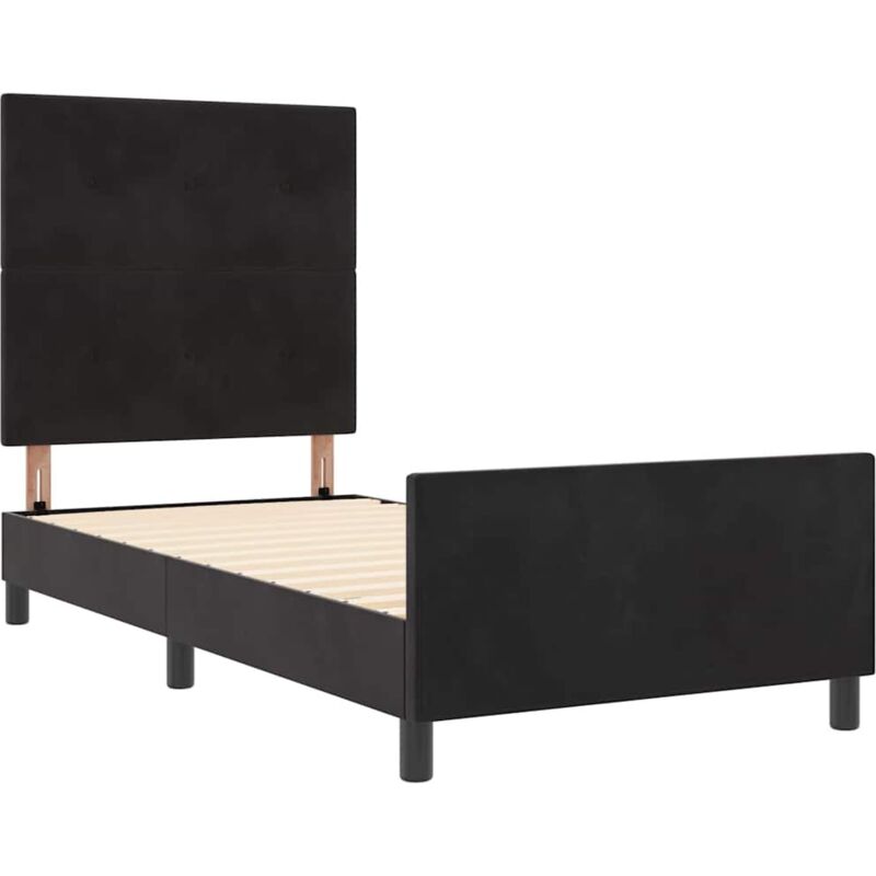 Bettgestell Mit Kopfteil Schwarz 80 X 200 Cm Samt Vidaxl