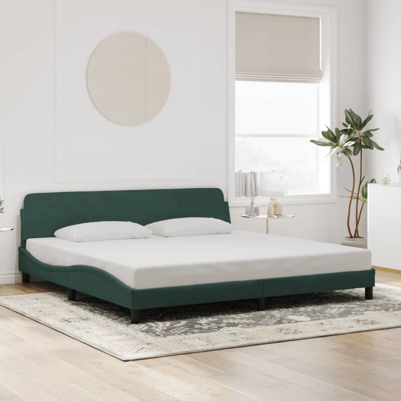 Bettgestell 'dover' Dunkelgrün 200x200 Cm Samt Vidaxl