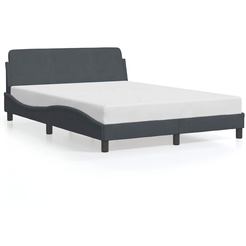 Bettgestell Mit Kopfteil Dunkelgrau 140x190 Cm Samt Vidaxl 51234