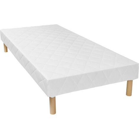 Bettgestell mit Lattenrost - 90 x 200 cm - Weiß - PANACEA von DREAMEA - Weiß