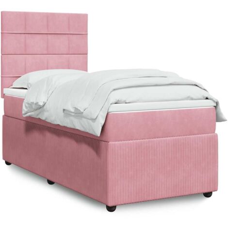 Bettgestell mit Lattenrosten und Matratze Rose 100x200 cm Velours