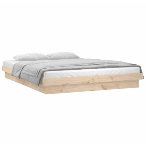 Bettgestell mit LED 120x200 cm aus massivem Holz