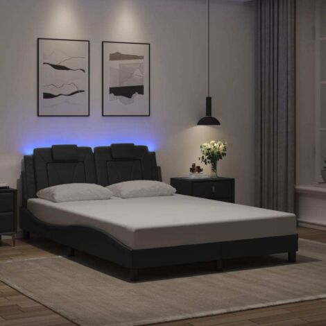 Bettgestell mit LED Grau 120x200 cm Kunstleder vidaXL298277