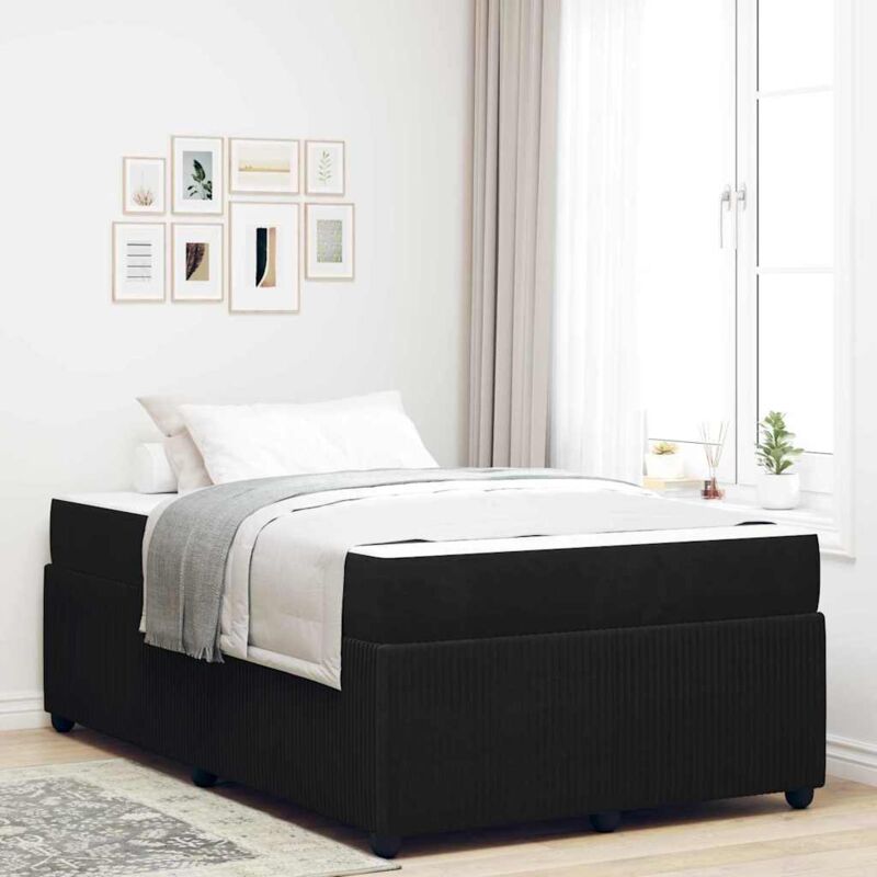 Bettgestell Mit Matratze Mit Matratze Schwarz 120 X 190 Cm Samt Vidaxl
