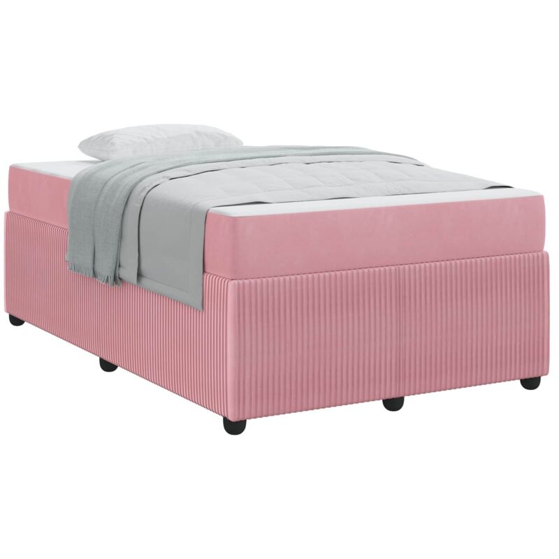 Bettgestell Mit Matratze Mit Matratze Rosa 120 X 190 Cm Samt Vidaxl