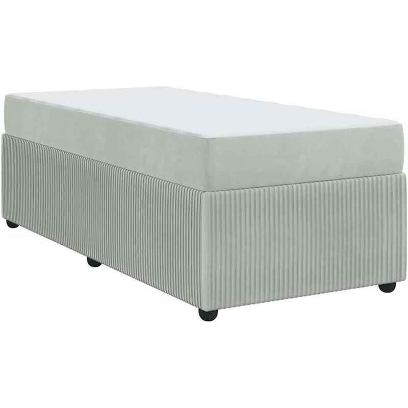 Bettgestell Mit Matratze Mit Matratze Hellgrau 80 X 200 Cm Samt Vidaxl