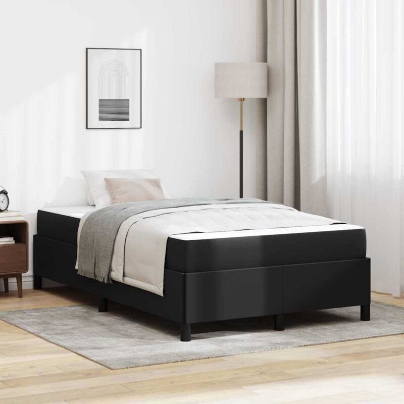 Bettgestell Mit Matratze Schwarz 120 X 200 Cm Kunstleder Vidaxl