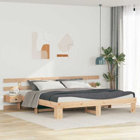 Bettgestell mit Schubladen Braun 180 x 200 cm Massivholz vidaXL