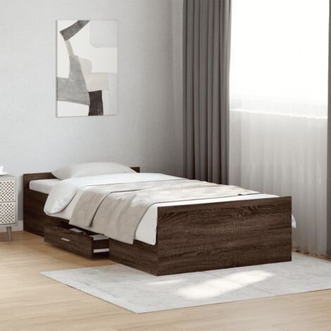 Bettgestell mit Schubladen Braun Eichen-Optik 100x200 cm vidaXL